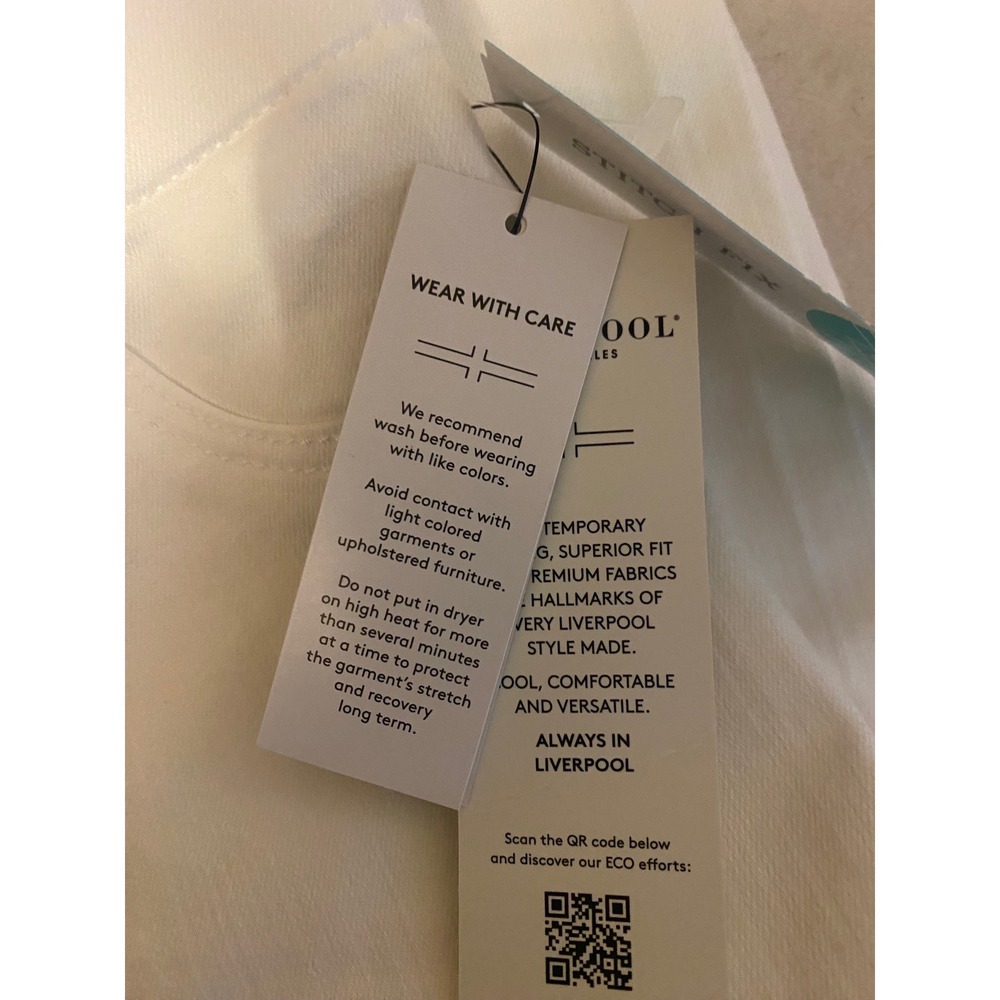 Liverpool Los Angeles Chloe Pull On Crop Skinny Jeans White Eco Denim 4/27 NEW - Picture 8 of 10